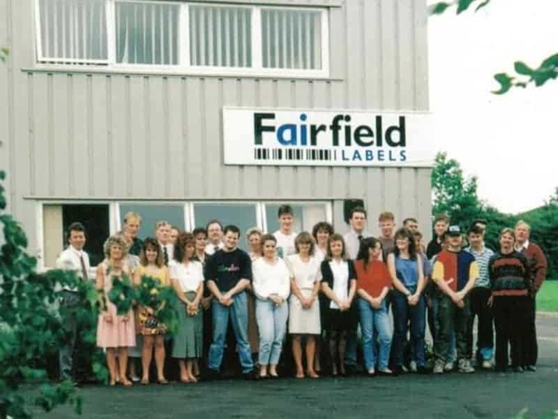 An old historic image of the Fairfield staff members outside their business premises.